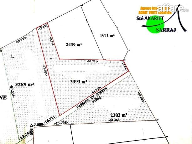Terrain [#3393m²] Pas loin #Lotissement Bouker #Chatt Mariem