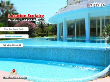 A louer s+1 appart ‘hôtel Mahdia Beach à Mahdia