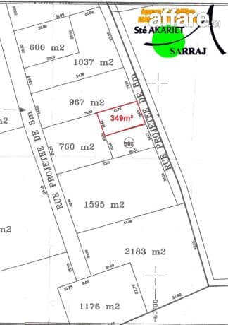 #Terrain [#349m²] En Face #Mosquée Sahaba #Hammem Sousse