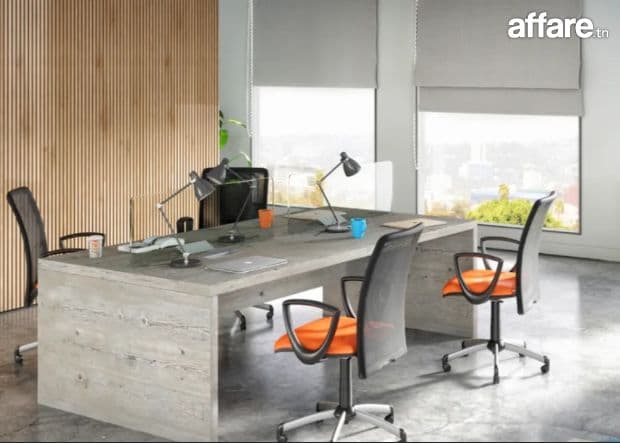 Ensemble 4 postes de travail – Bureau open space