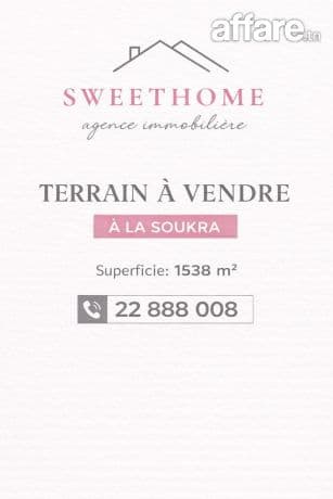 Terrain à vendre à La Soukra 