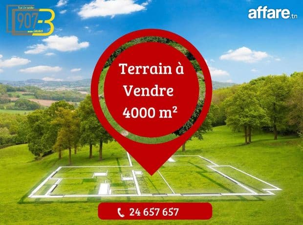 À Vendre – Terrain stratégique de 4 000 m² | Zone d’avenir