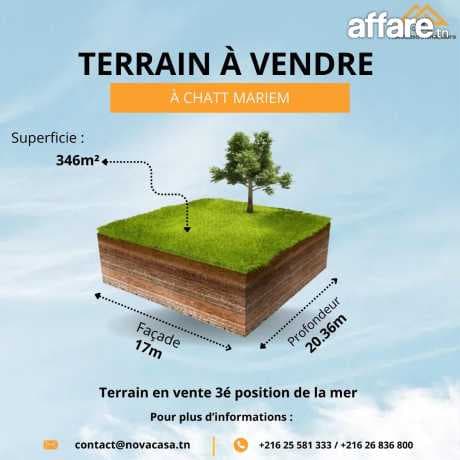 A vendre Terrain 346m² au bord de la mer
