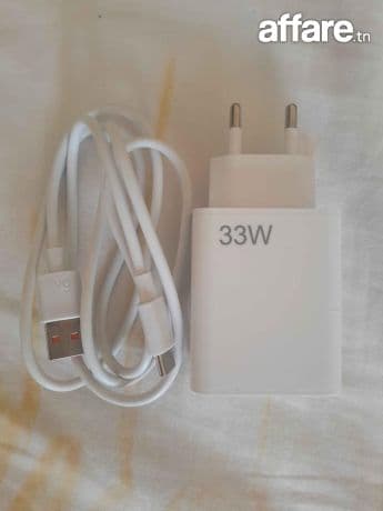 Chargeur Rapide 33W + cable Type-C 6A