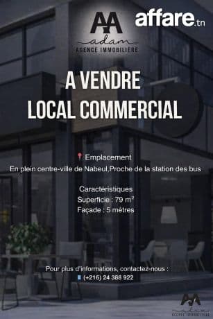 Local Commercial de 79m² au Centre-Ville de Nabeul