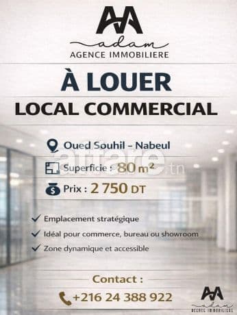 Espace Commercial à Louer – Oued Souhil
