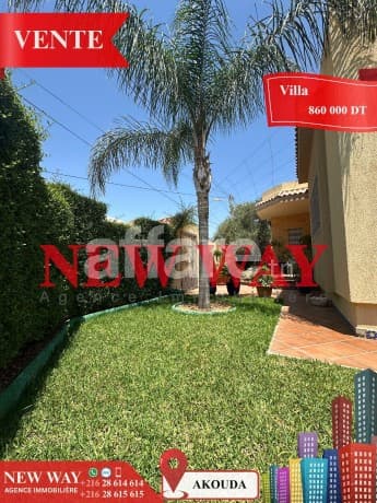 Villa de Plain Pied à Akouda dans un Quartier Résidentiel