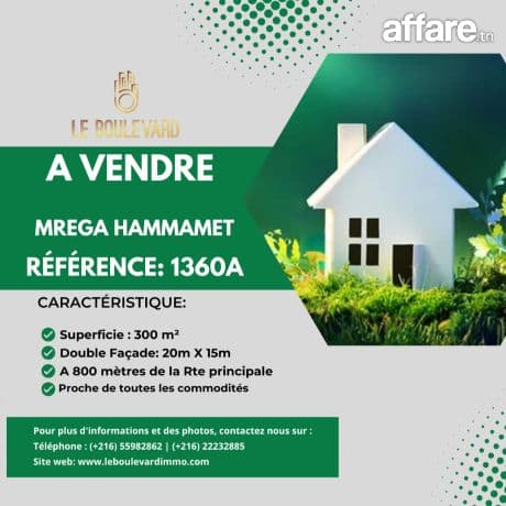 A Vendre Terrain 300m² Situé à Cité Romain, Mrezga