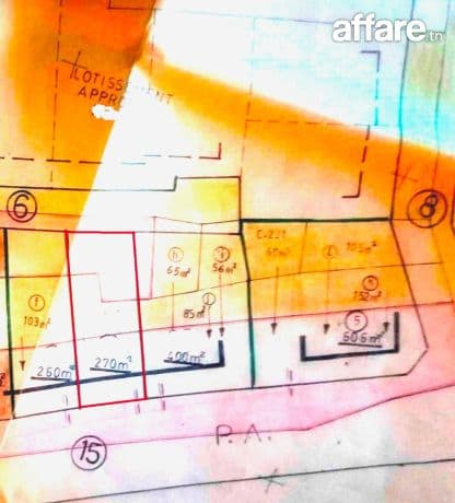 #Terrain Approuvé [#270m²] à #800m de la Plage #Hergla 