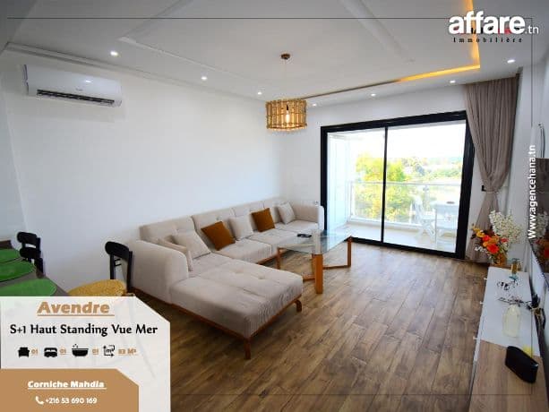 à vendre appartement s+1 haut standing et vue sur mer 