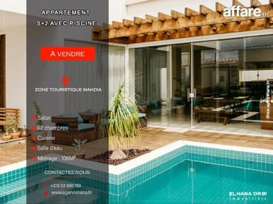 Bien à vendre s+2 avec piscine directement promoteur à Mahdi
