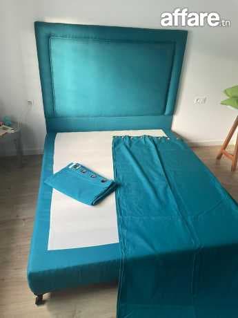 lit double + rideaux