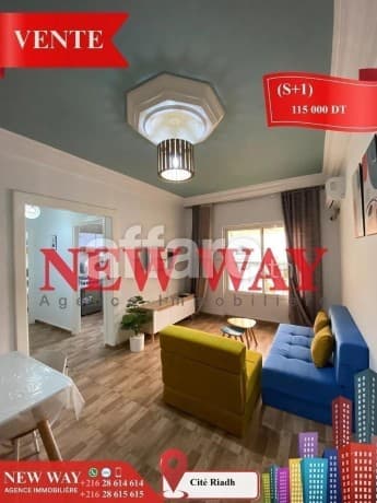 S+1 à Cité Riadh 5 avec Meubles