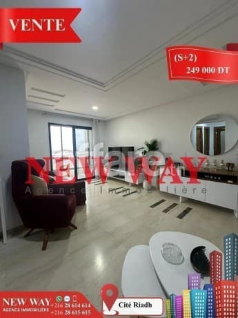 S+2 à Cité Riadh 1 avec Place de Parking