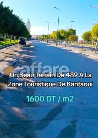 UN BEAU TERRAIN DE 489 m² A KANTAOUI