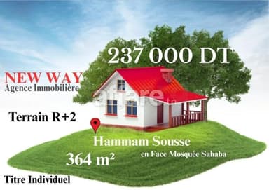 Terrain Fait le Coin à Hammem Sousse en Face Mosquée Sahaba