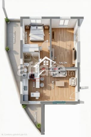 à vendre appartement s1 avec piscine dans un projet sur plan
