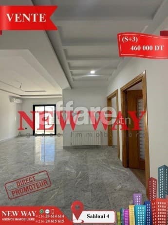 S+3 Directe Promoteur à Sahloul 4 avec Place de Parking