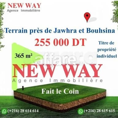Terrain fait le Coin Prés de Jawhra et Bouhsina