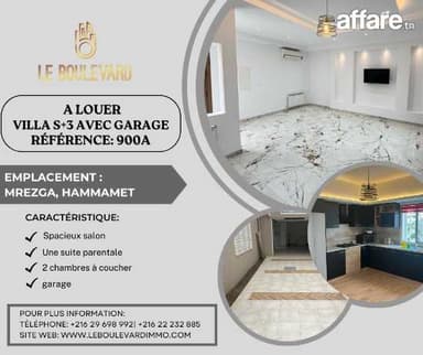 A Louer Villa S+3 Haut Standing Avec Garage à Mrezga