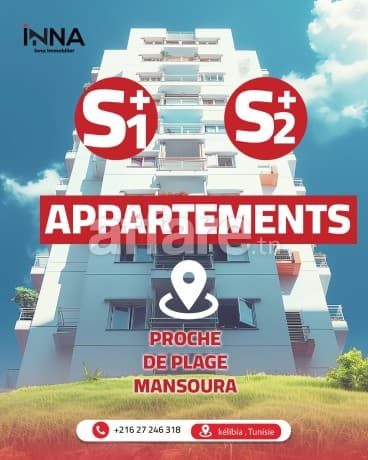Appartement S+2 à kelibia