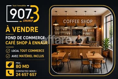 À vendre Fonds de commerce Coffee Shop à Ennasr 2