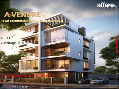 à vendre local commercial et deux appartement 