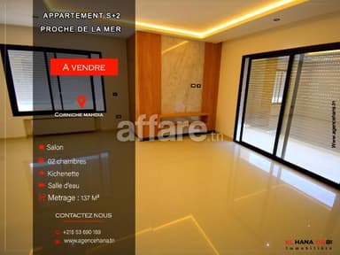 À vendre s+2 vue sur mer latéral luxe et neuf
