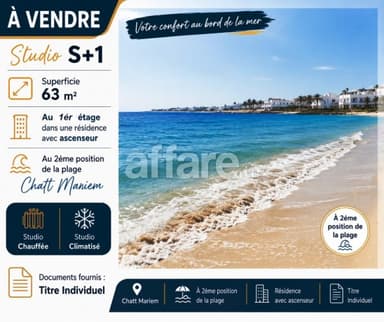 A VENDRE Studio Au 2éme Position de la Plage Chatt Mariem