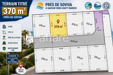 Terrain 370m² Prés Soviva à Gauche Vers Chatt Mariem