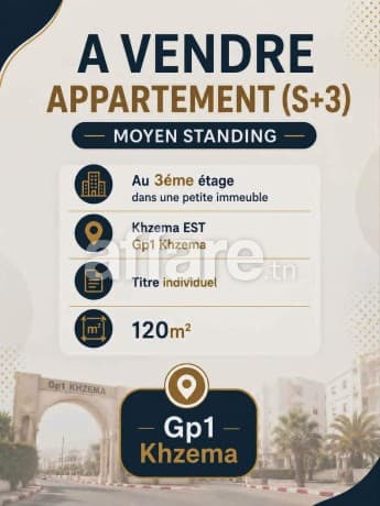Ne Rater Pas Appartement S+3 Moyen Standing Khzema EST