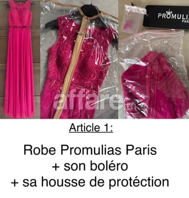 Robe longue rose Promulias Paris