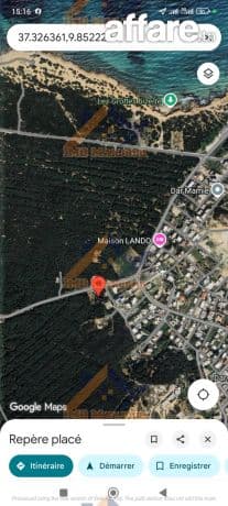 Terrain à les Grottes Bizerte -Belle vue foret et mer