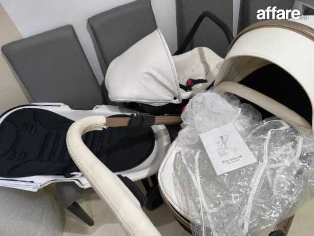 Poussette 3 en 1 Luxe pivotante 360°
