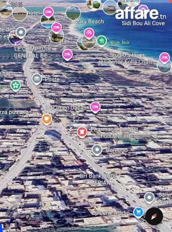 Villa 4000m2 commercial GP1t pieds dans léau à chatt mariem 