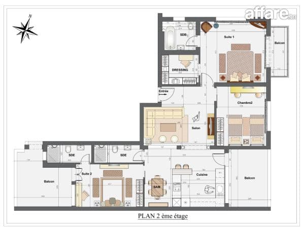 Dar Chaabane Plage vend S+3 de haut standing