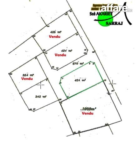 #Terrain #Titré [#424m²] derriére #Koussour Gharnata