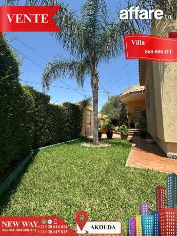 Villa de Plain Pied à Akouda dans un Quartier Résidentiel