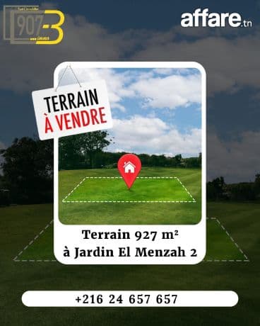 à vendre Terrain constructible 927 m2 – Jardin El Menzah 2