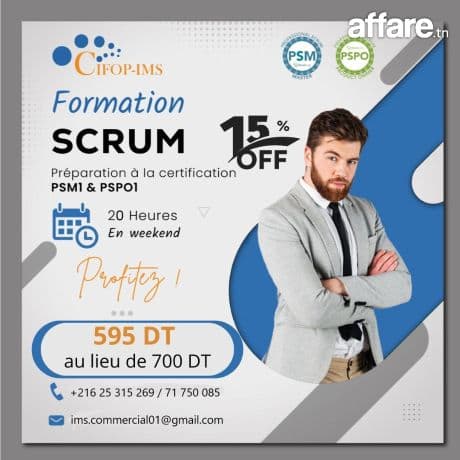 Formation Agile Scrum Master, Product Owner PSM 1 / PSPO1 