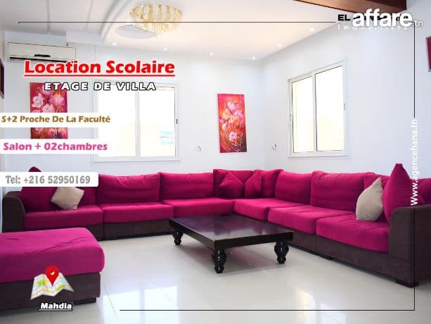 location scolaire étage de villa à coté hôtel el mahdi mahdi
