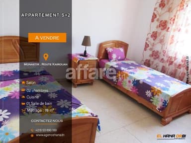 Appartement S+2 à vendre en plein centre-ville