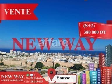 S+2 à Sousse Vue sur Mer avec Place de Parking