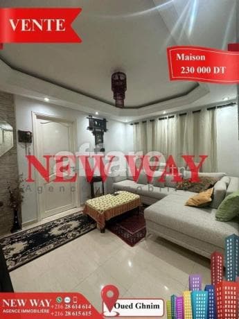 Maison à Jawhara Oued Ghnim Proche de toutes Commodités