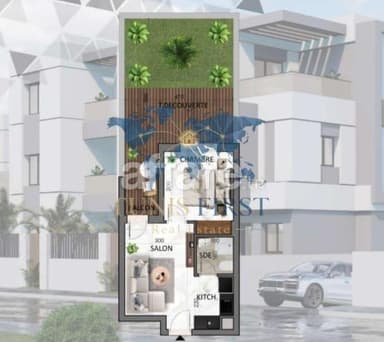 A vendre appartement S1 à La Nouvelle Soukra