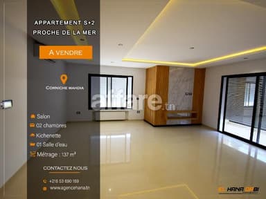 À vendre s+2 vue sur mer latéral luxe et neuf