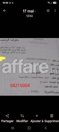 للبيع منابات على الشياع. 