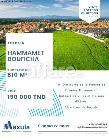À VENDRE TERRAIN DE 810M² À BOUFICHA