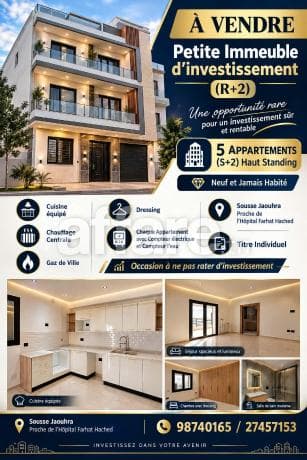 Coquette Immeuble d Investissement R+2 Sousse Jawhara