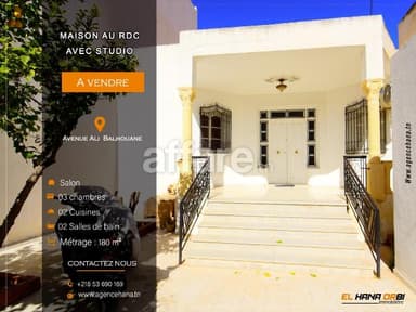 À vendre rez-de-chaussée avec studio indépendant